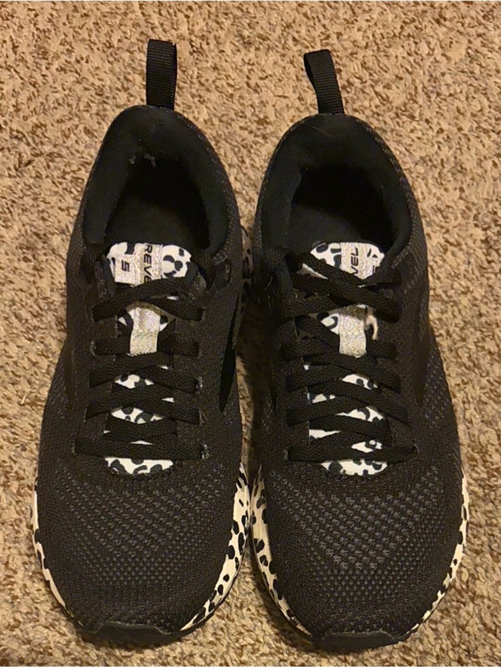 Brooks Black Running Shoes with Leopard-Print Trim - Picture 2 of 8